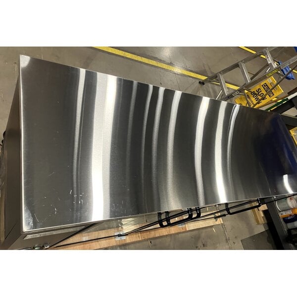 Scratch and Dent Avantco UBB-72G-HC 73" Black Counter Height Narrow Glass Door Back Bar Refrigerator with LED Lighting