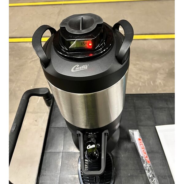 Scratch and Dent Curtis TFT15G FreshTrac 1.5 Gallon Thermal Stainless Steel Coffee Server with Base and Brew Through Lid
