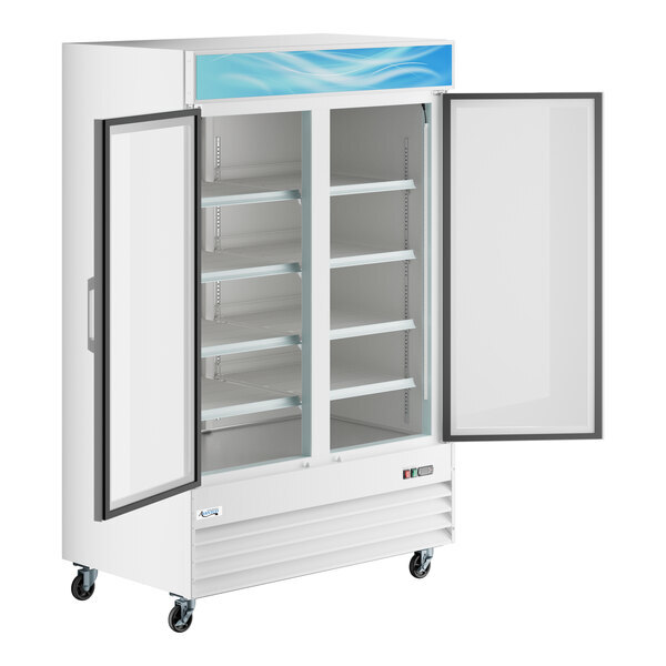 Scratch and Dent Avantco GDC-49-HC 53" White Customizable Swing Glass Door Merchandiser Refrigerator with LED Lighting