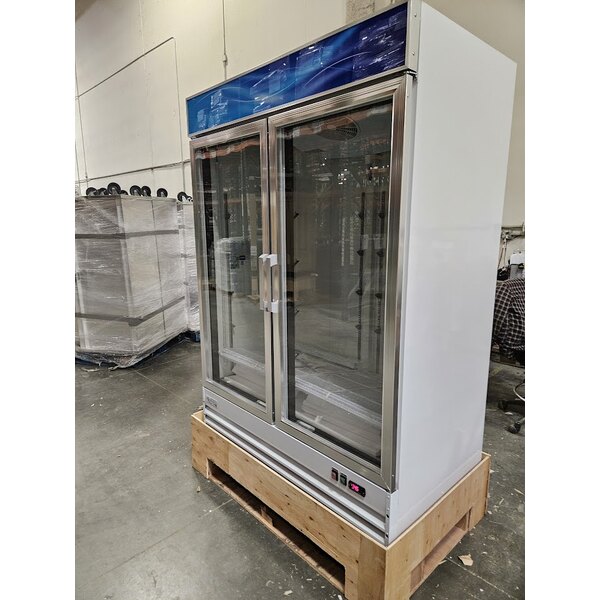 Scratch and Dent Avantco GDC-49-HC 53" White Customizable Swing Glass Door Merchandiser Refrigerator with LED Lighting