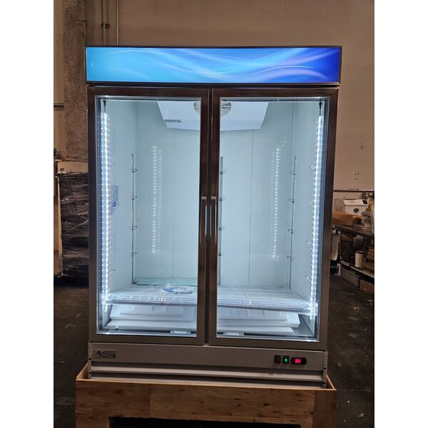 Scratch and Dent Avantco GDC-49-HC 53" White Customizable Swing Glass Door Merchandiser Refrigerator with LED Lighting