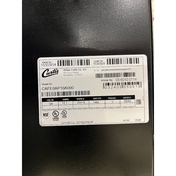 Scratch and Dent Curtis CAFE0AP10A000 Pourover 2.2 Liter Airpot Coffee Brewer - 120V