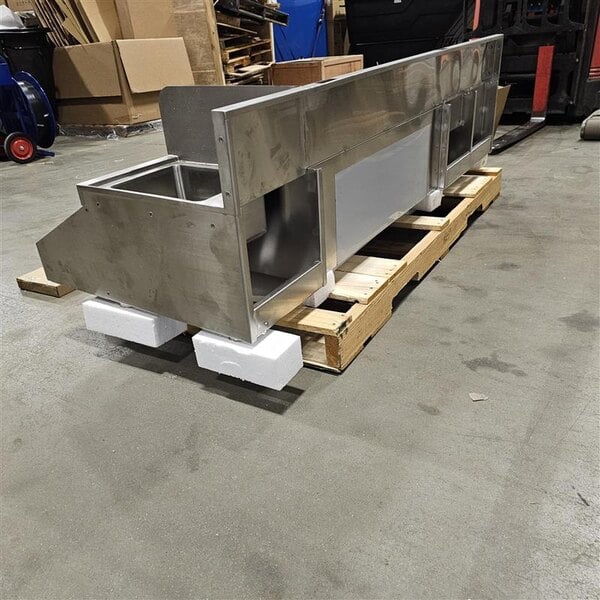 Scratch and Dent Regency Spec Line 72" Stainless Steel Combination Cocktail Station with Liquor Display Rack and Drainboard