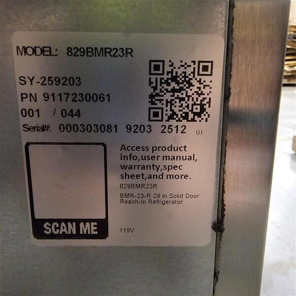 Scratch and Dent MainStreet Equipment BMR-23-R 29" Solid Door Reach-In Refrigerator