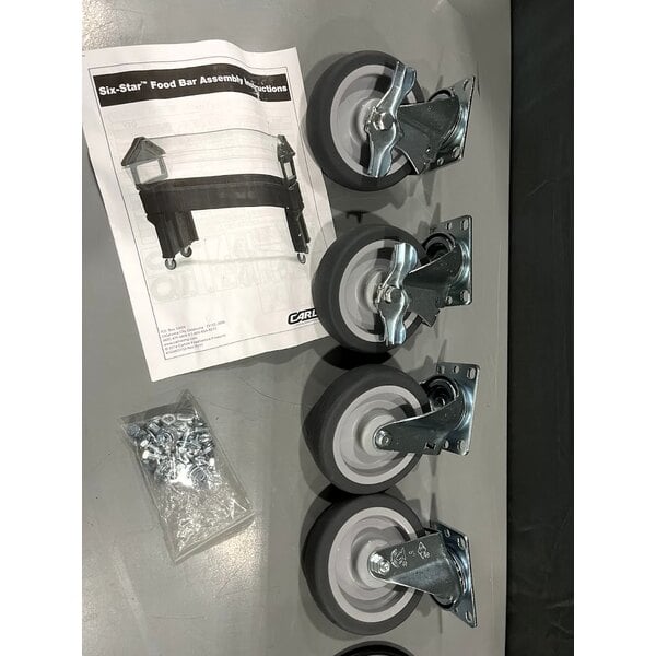 Scratch and Dent Carlisle 660803 Black 6' "Six Star" Open Base Portable Youth Food / Salad Bar