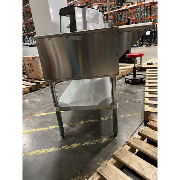 Scratch and Dent ServIt GST-4WE-NG Four Pan Open Well Natural Gas Steam Table with Undershelf - 14,000 BTU