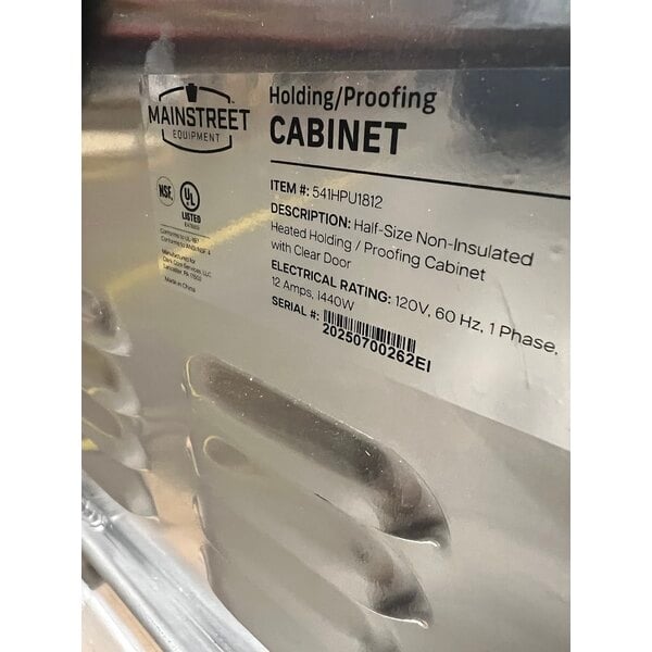 Scratch and Dent MainStreet Equipment HPU-1812 Undercounter Half Size Non-Insulated Heated Holding / Proofing Cabinet with Clear Door - 120V, 1,630W