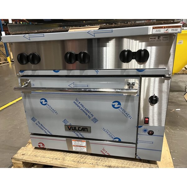 Scratch and Dent Vulcan 36C-6BN Endurance 6 Burner 36" Natural Gas Range with Convection Oven Base - 215,000 BTU
