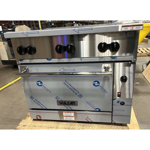 Scratch and Dent Vulcan 36C-6BN Endurance 6 Burner 36" Natural Gas Range with Convection Oven Base - 215,000 BTU