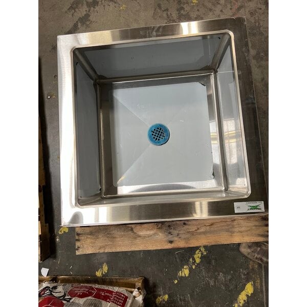 Scratch and Dent Regency 29" 16-Gauge Stainless Steel One Compartment Floor Mop Sink - 24" x 24" x 12" Bowl