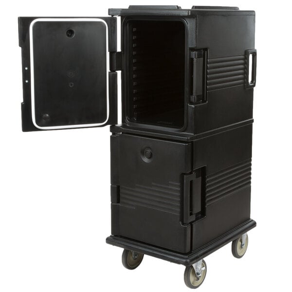 Scratch and Dent Cambro UPC800110 Ultra Camcart® Black Insulated Food Pan Carrier - Holds 12 Pans