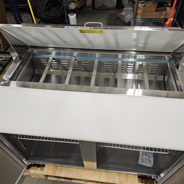 Scratch and Dent Avantco SS-PT-48-HC 46 3/4" 2 Door Stainless Steel Refrigerated Sandwich Prep Table