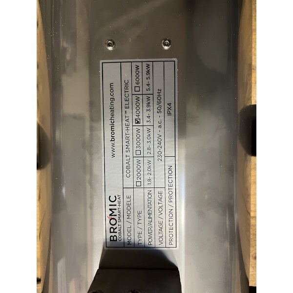 Scratch and Dent Bromic Heating BH0610003 Cobalt Smart-Heat Electric Outdoor Patio Heater - 220/240V, 4000W