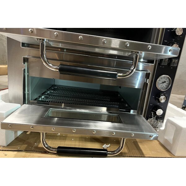 Scratch and Dent Waring WPO750 Double Deck Countertop Pizza Oven with Two Independent Chambers - 240V