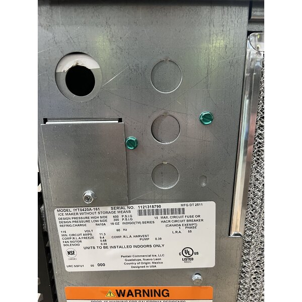 Scratch and Dent Manitowoc IYT-0420A Indigo NXT 22" Air Cooled Half Dice Ice Machine - 115V, 460 lb.