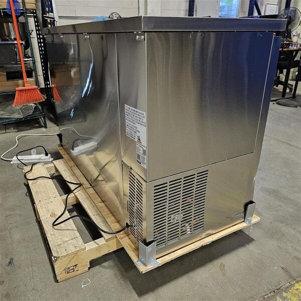 Scratch and Dent Avantco UBB-60G-HC-S 60" Stainless Steel Counter Height Narrow Glass Door Back Bar Refrigerator with LED Lighting