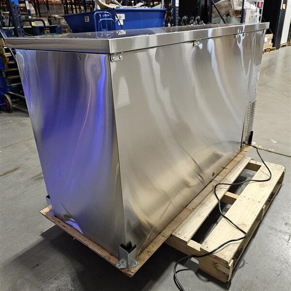 Scratch and Dent Avantco UBB-60G-HC-S 60" Stainless Steel Counter Height Narrow Glass Door Back Bar Refrigerator with LED Lighting