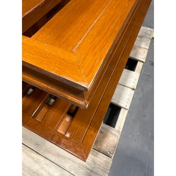 Scratch and Dent Marco Company 41 1/2" x 41 1/2" x 48" Honey Pine Four-Tier Bakery Display