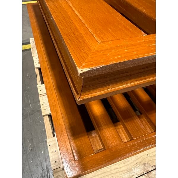 Scratch and Dent Marco Company 41 1/2" x 41 1/2" x 48" Honey Pine Four-Tier Bakery Display