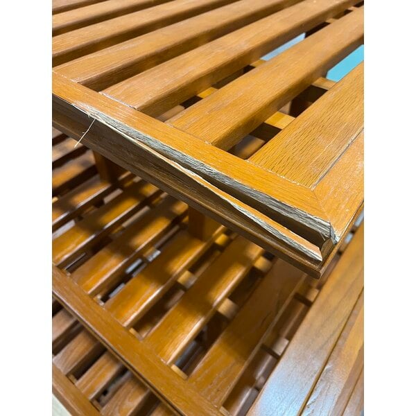 Scratch and Dent Marco Company 41 1/2" x 41 1/2" x 48" Honey Pine Four-Tier Bakery Display