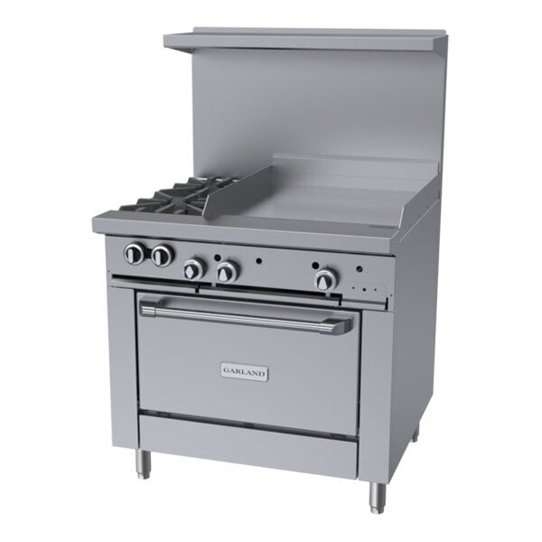 Scratch and Dent Garland G36-2G24R Natural Gas 2 Burner 36" Range with 24" Griddle and Standard Oven - 140,000 BTU