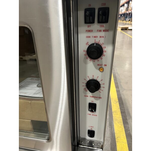 Scratch and Dent Cooking Performance Group FGC-100-N Single Deck Standard Depth Full Size Natural Gas Convection Oven with Legs - 54,000 BTU