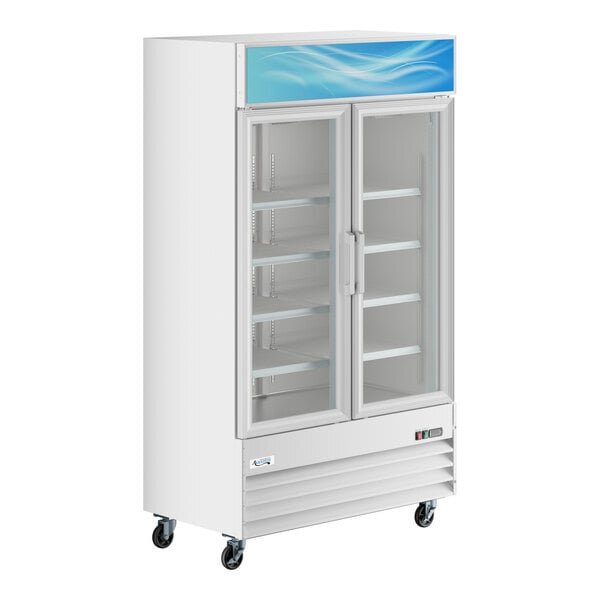 Scratch and Dent Avantco GDC-40-HC 48" White Customizable Swing Glass Door Merchandiser Refrigerator with LED Lighting