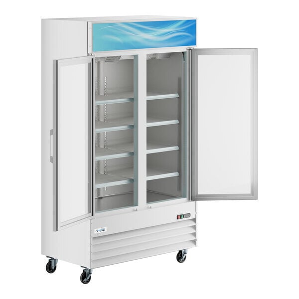 Scratch and Dent Avantco GDC-40-HC 48" White Customizable Swing Glass Door Merchandiser Refrigerator with LED Lighting
