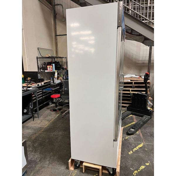 Scratch and Dent Avantco GDC-40-HC 48" White Customizable Swing Glass Door Merchandiser Refrigerator with LED Lighting