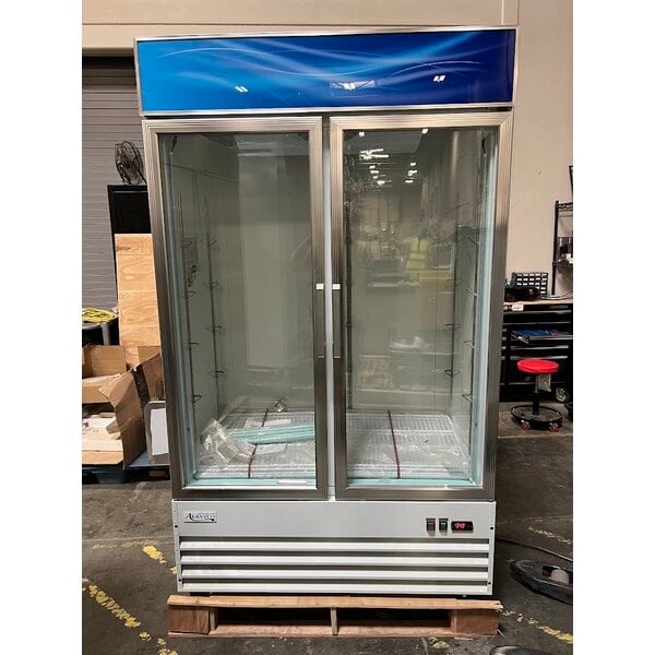 Scratch and Dent Avantco GDC-40-HC 48" White Customizable Swing Glass Door Merchandiser Refrigerator with LED Lighting
