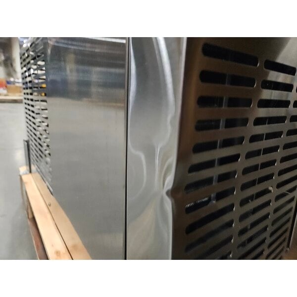 Scratch and Dent Avantco UBB-378-HC-S 79" Stainless Steel Counter Height Solid Door Back Bar Refrigerator with LED Lighting