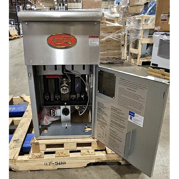 Scratch and Dent Avantco F4-ES-N 45-50 lb. Natural Gas Stainless Steel Floor Fryer - 85,000 BTU