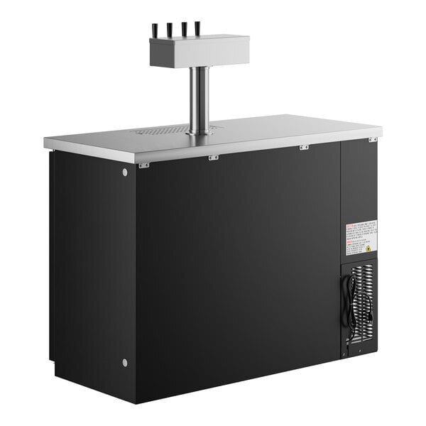 Scratch and Dent Avantco UDD-48-HC Four Tap Kegerator Beer Dispenser - Black, (2) 1/2 Keg Capacity