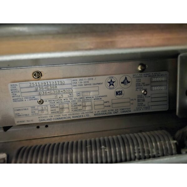 Scratch and Dent U.S. Range U36-G36R Natural Gas 36" Range with Manual Griddle Top and 26" Standard Oven Base - 92,000 BTU