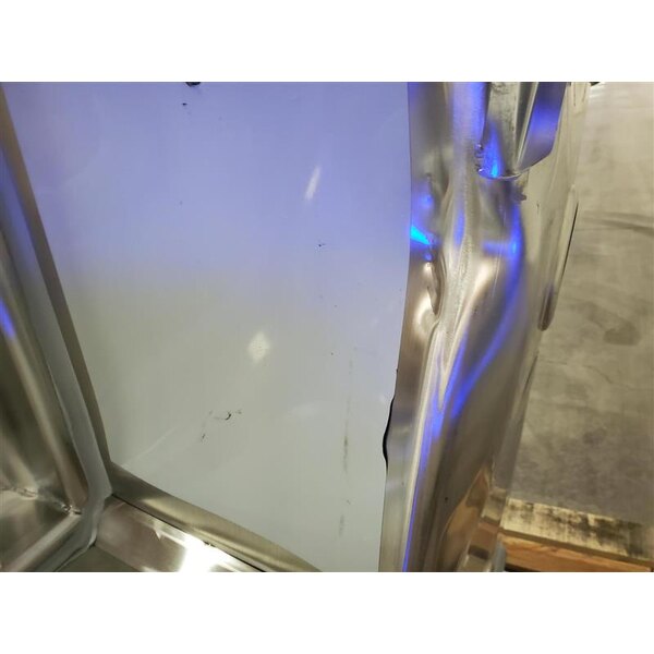 Scratch and Dent Steelton 57" 18-Gauge Stainless Steel 3-Compartment Commercial Corner Sink with 2 Drainboards - 18" x 18" x 12" Bowls