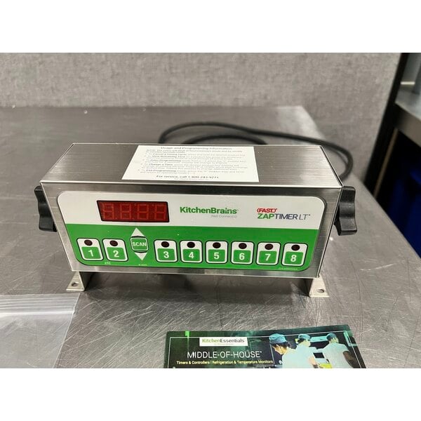 Scratch and Dent Kitchen Brains® Z080120HFCLT (FAST.)® ZAP Timer LT Digital 8-Product 99 Hour Timer with Universal Mounting Kit - 120V