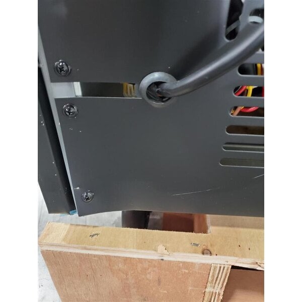 Scratch and Dent Avantco GDC-49-HC 53" Black Customizable Swing Glass Door Merchandiser Refrigerator with LED Lighting