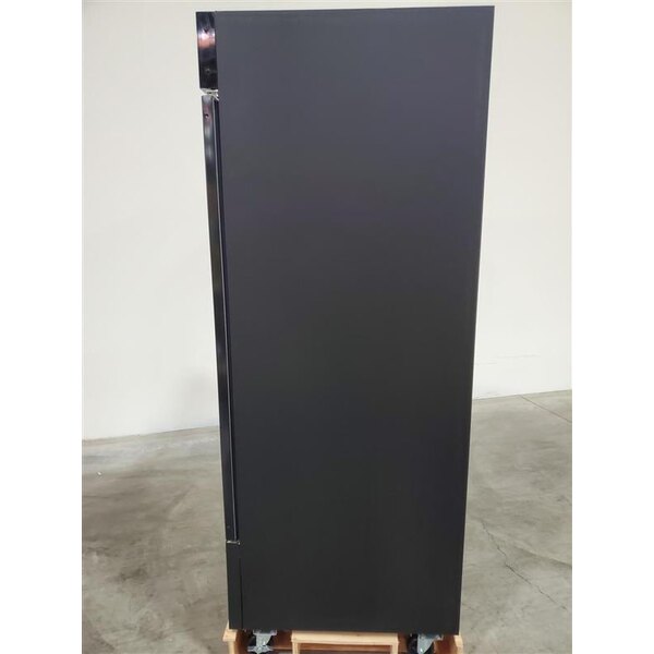 Scratch and Dent Avantco GDC-49-HC 53" Black Customizable Swing Glass Door Merchandiser Refrigerator with LED Lighting