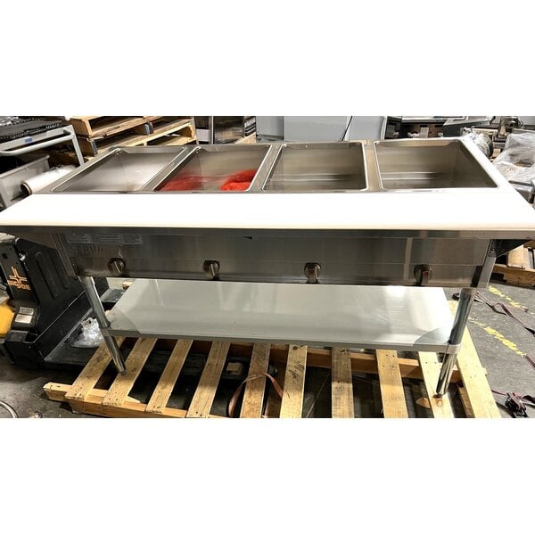 Scratch and Dent ServIt EST-5WS Five Pan Sealed Well Electric Steam Table with Adjustable Undershelf - 208/240V, 3750W