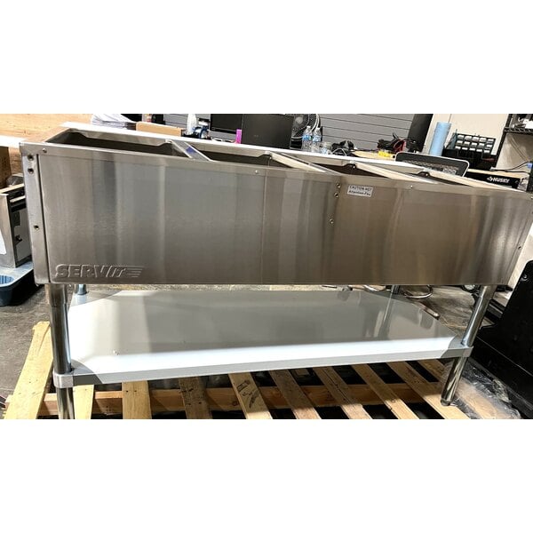 Scratch and Dent ServIt EST-5WS Five Pan Sealed Well Electric Steam Table with Adjustable Undershelf - 208/240V, 3750W