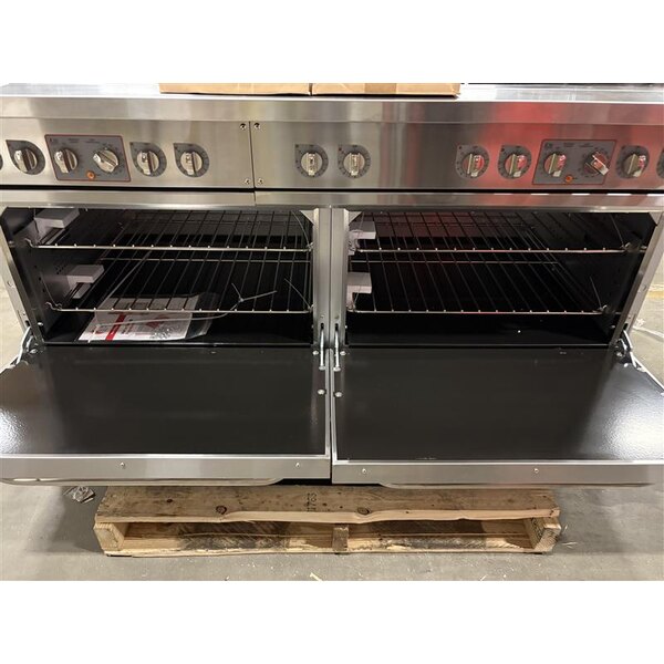 Scratch and Dent Cooking Performance Group ER60-240-1 60" 10-Burner Electric Range with 2 Standard Ovens - 240V, 1 Phase