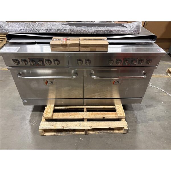 Scratch and Dent Cooking Performance Group ER60-240-1 60" 10-Burner Electric Range with 2 Standard Ovens - 240V, 1 Phase