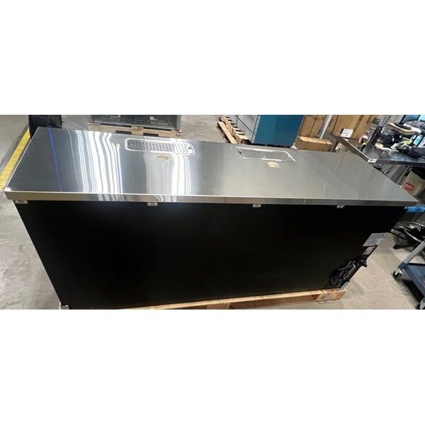 Scratch and Dent Avantco UDD-4-HC Black Kegerator / Beer Dispenser with (2) 2 Tap Towers - (3) 1/2 Keg Capacity