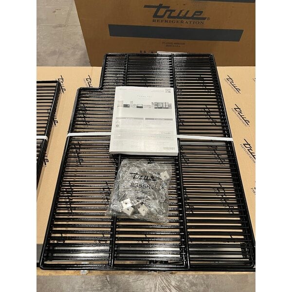 Scratch and Dent True TBB-2G-HC-LD 58 7/8" Black Glass Door Back Bar Refrigerator with LED Lighting