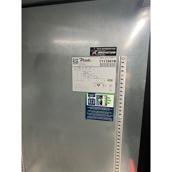 Scratch and Dent True TBB-2G-HC-LD 58 7/8" Black Glass Door Back Bar Refrigerator with LED Lighting