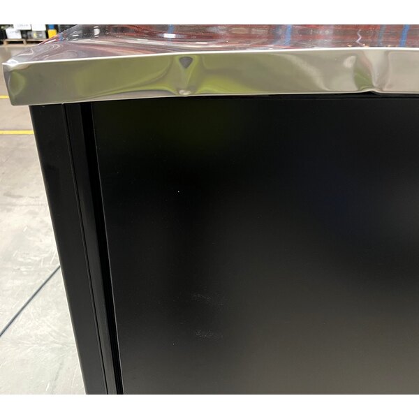 Scratch and Dent True TBB-2G-HC-LD 58 7/8" Black Glass Door Back Bar Refrigerator with LED Lighting