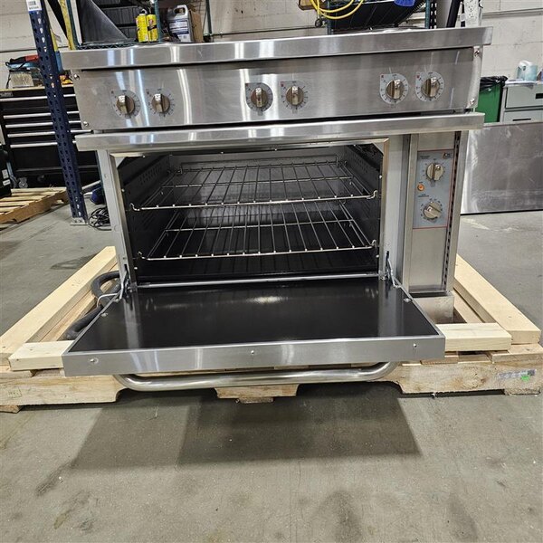 Scratch and Dent Cooking Performance Group ER36-240-1 36" 6-Burner Electric Range with Standard Oven - 240V, 1 Phase