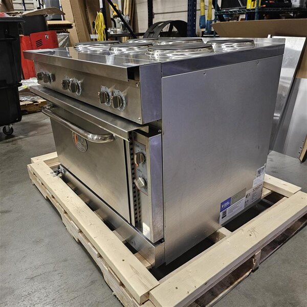 Scratch and Dent Cooking Performance Group ER36-240-1 36" 6-Burner Electric Range with Standard Oven - 240V, 1 Phase