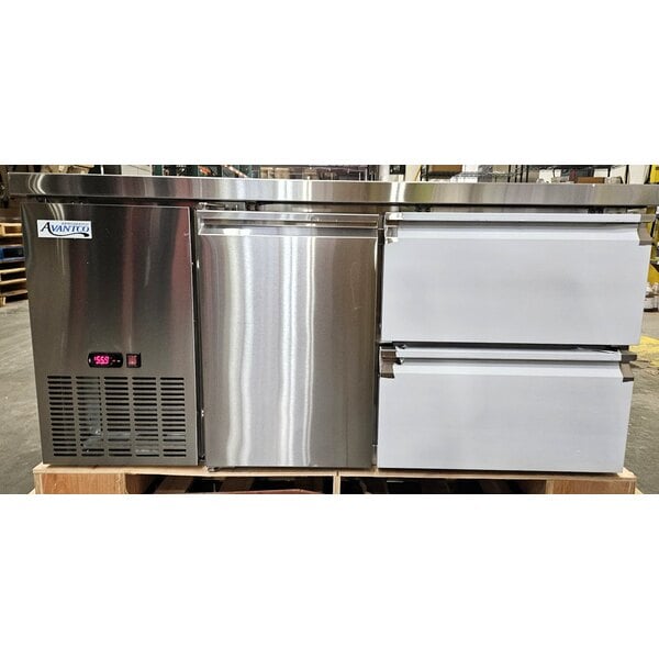 Scratch and Dent Avantco SS-UD-260RB 60" Stainless Steel Extra Deep Undercounter Refrigerator with 2 Right Drawers and 1 Door