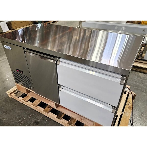 Scratch and Dent Avantco SS-UD-260RB 60" Stainless Steel Extra Deep Undercounter Refrigerator with 2 Right Drawers and 1 Door
